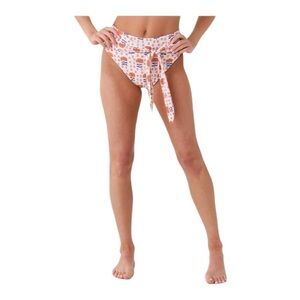 CITRINE Georgia Bikini Bottom in Coral Block NWT